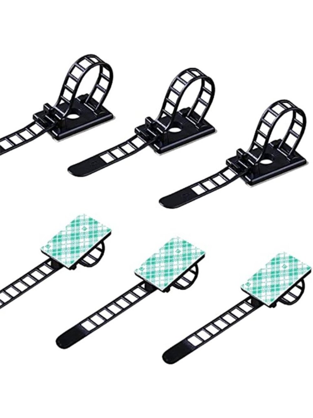 Adhesive Cable Zip Tie Mounts Reusable Nylon Wire Organizer Clips 50 Pack